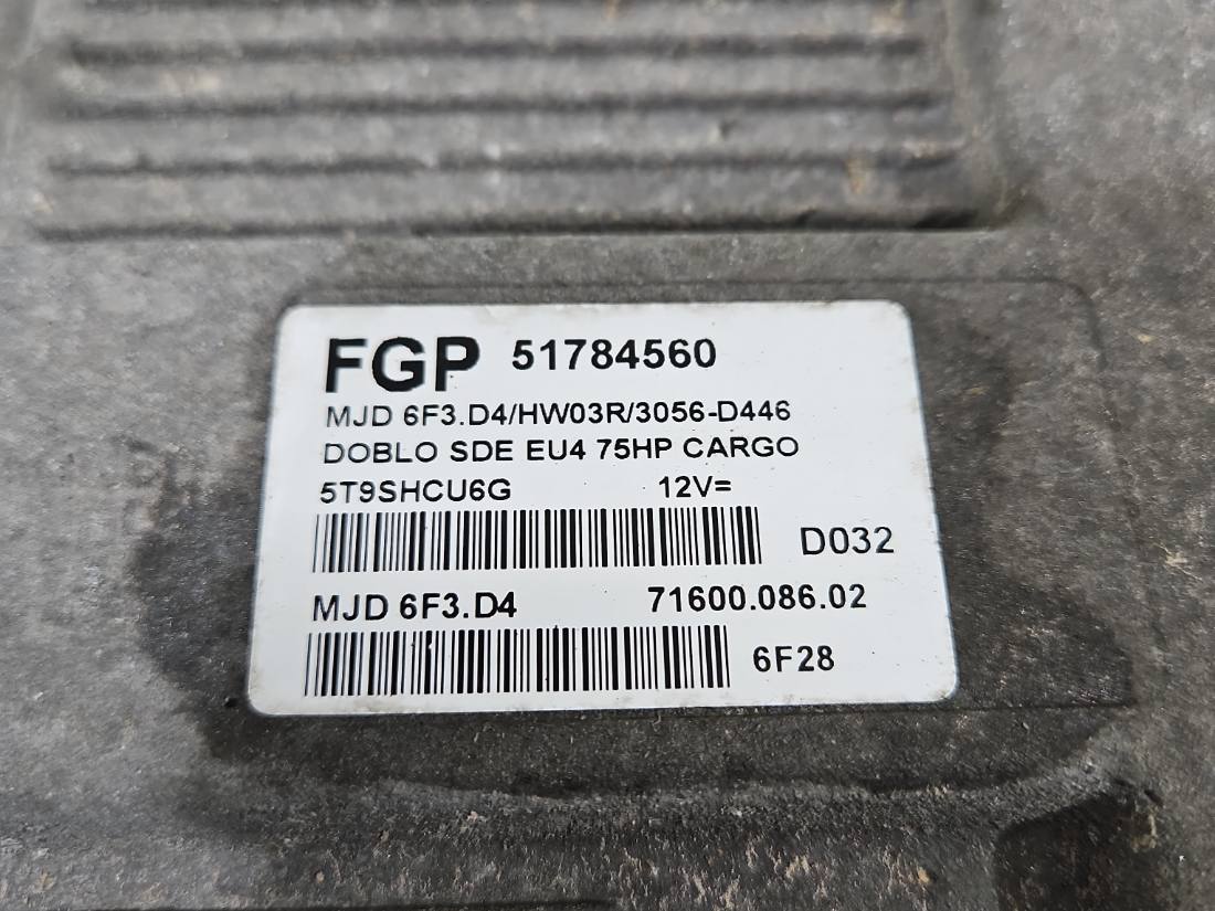 ЕБУ блок управління двигуна Fiat Doblo 51784560 — фото деталі 2