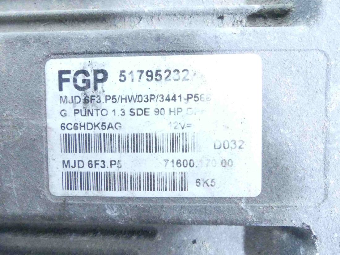 ЕБУ блок управління двигуна Fiat Punto 51795232 — фото деталі 2