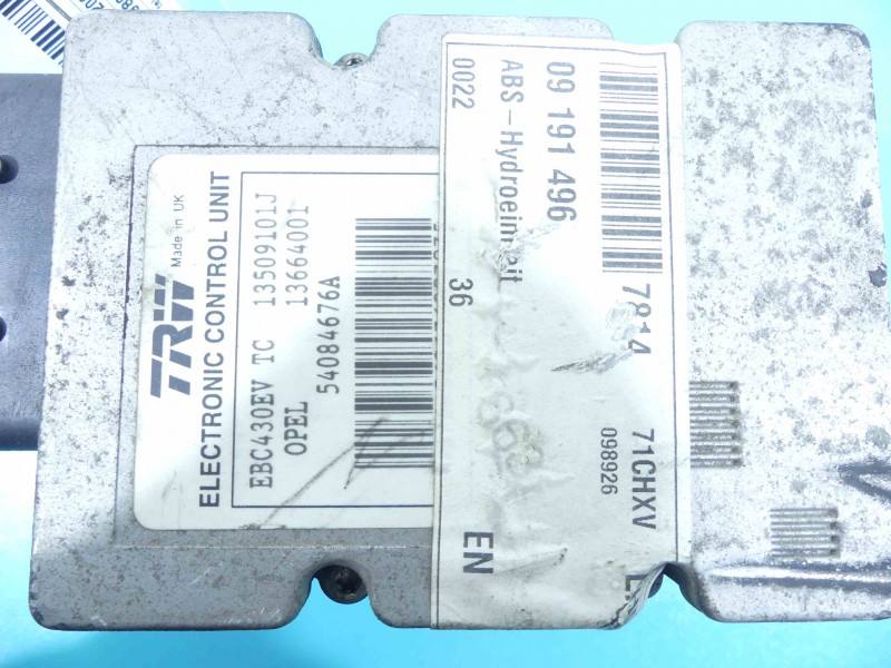 Блок керування ABS АБС Opel Vectra C 09191496 — фото деталі 8