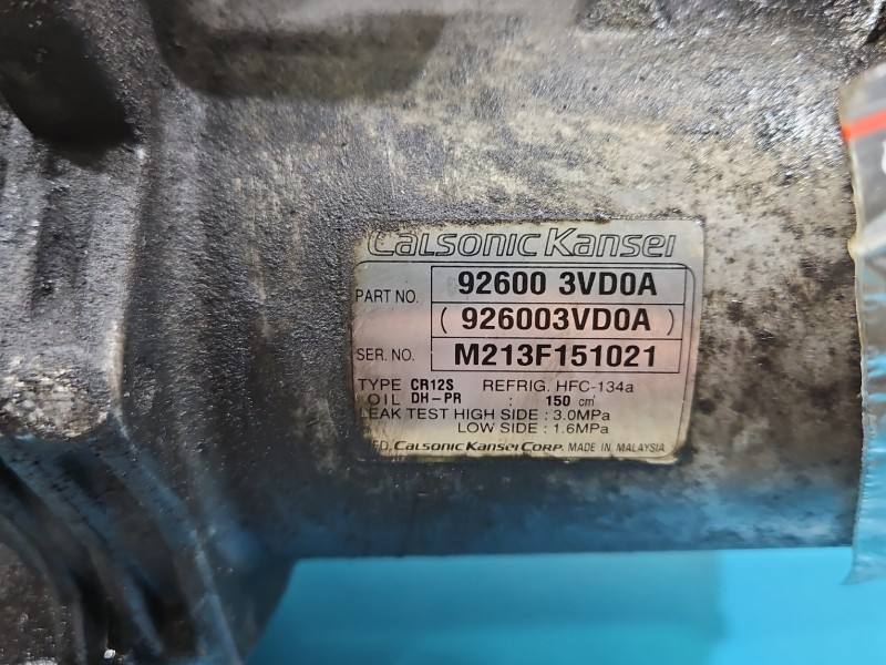 Компресор кондиціонера Nissan Juke 92600-3VD0A — фото деталі 7