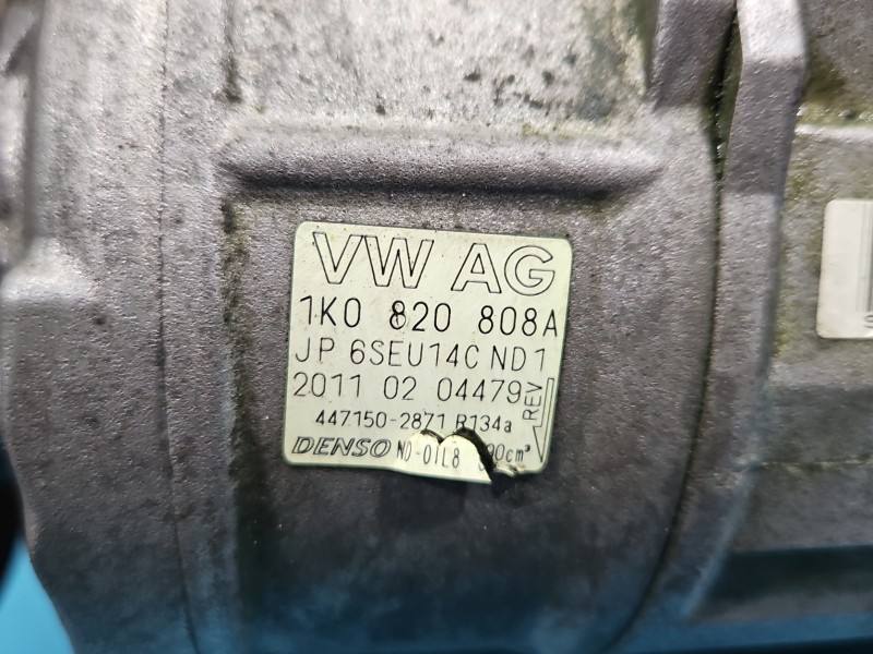 Компресор кондиціонера Volkswagen Passat B7 1K0820808A — фото деталі 6