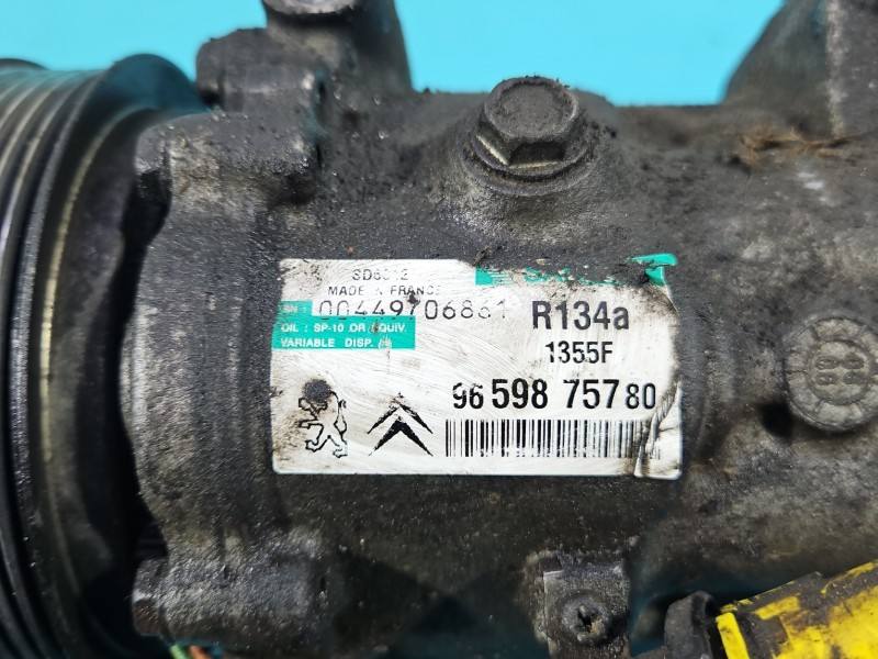 Компресор кондиціонера Peugeot 407 9659875780 — фото деталі 4