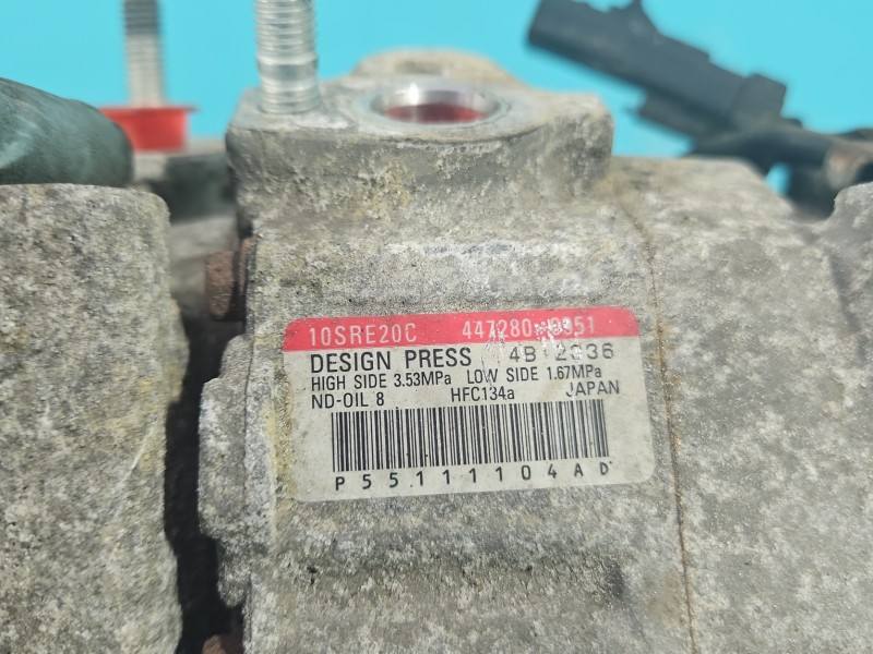 Компресор кондиціонера Dodge Caravan 447280-0951 — фото деталі 8