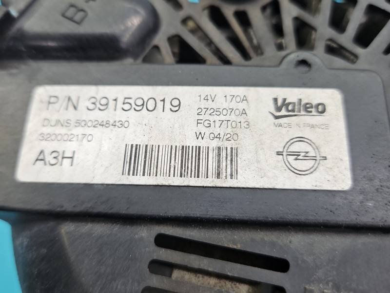 Генератор Opel Astra K 39159019 — фото деталі 6