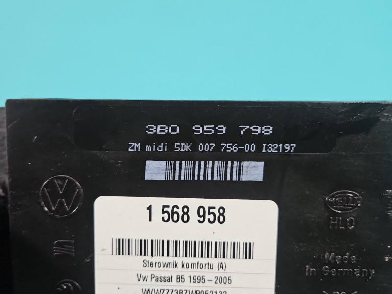 Блок комфорту BSI Volkswagen Passat B5 3B0959798 — фото деталі 5