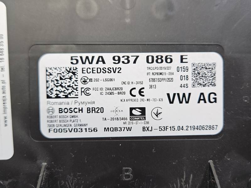 Блок комфорту BSI Skoda Octavia 4 5WA937086E — фото деталі 3