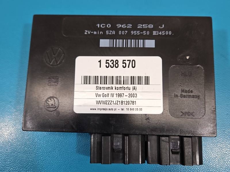 Блок комфорту BSI Volkswagen Golf 4 1C0962258J — фото деталі 2