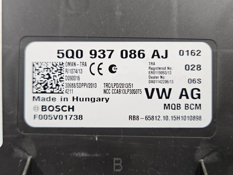 Блок комфорту BSI Skoda Octavia 3 5Q0937086AJ — фото деталі 4