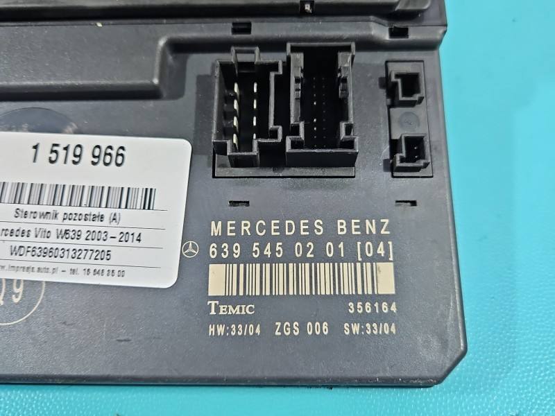 Блок комфорту BSI Mercedes Vito 6395450201 — фото деталі 6