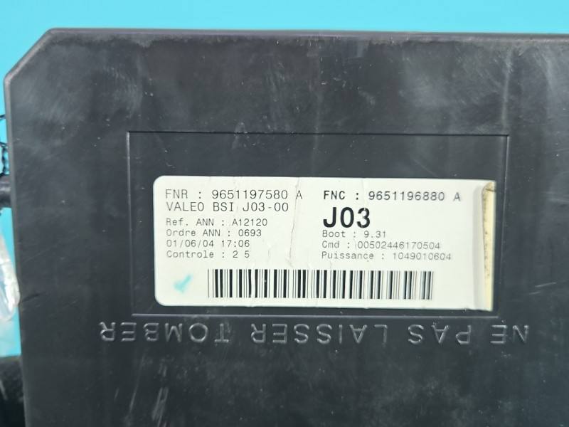 Блок комфорту BSI Peugeot 307 9651197580A — фото деталі 7