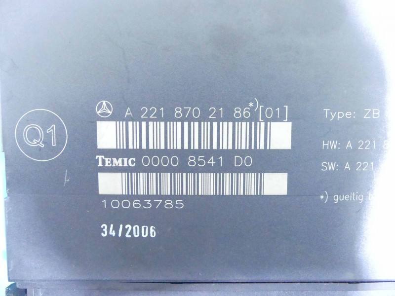 Блок комфорту BSI Mercedes S W221 A2218702186 — фото деталі 3