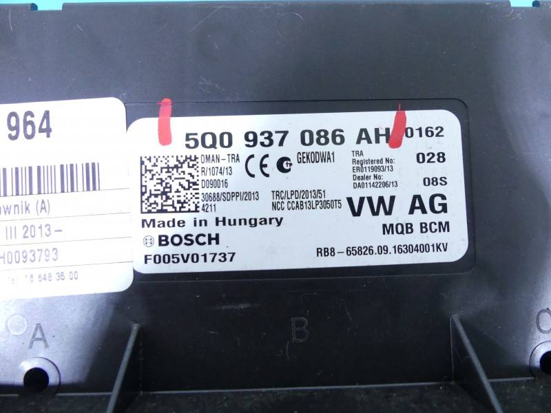 Блок комфорту BSI Skoda Octavia 3 5Q0937086 — фото деталі 3