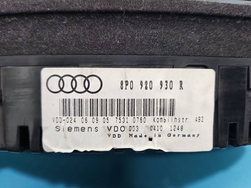 Щиток приборов Audi A3 8P 8P0920930R — фото детали 7