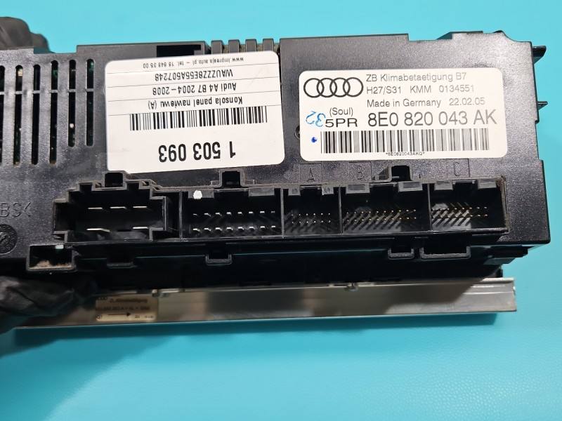 Блок керування пічкою клімат Audi A4 B7 8E0820043AK — фото деталі 5