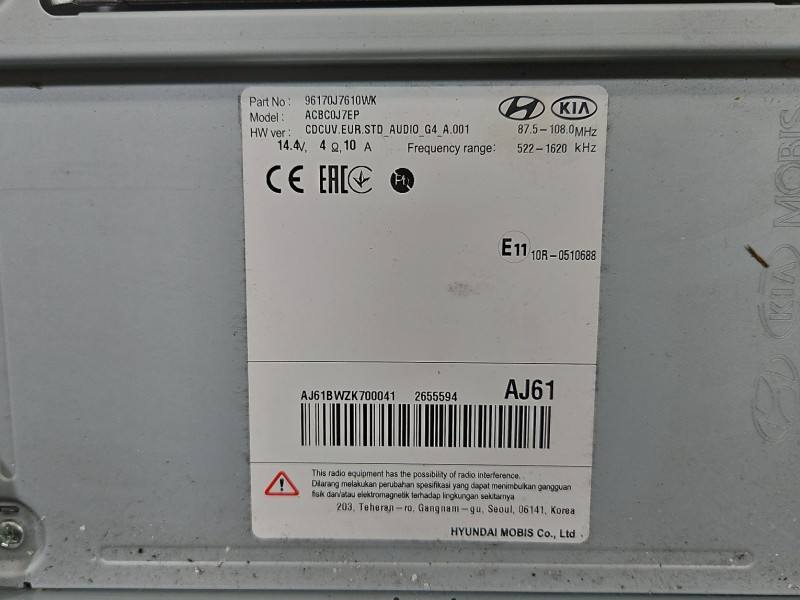 Штатная магнитола радио Kia Ceed 96170J7610WK — фото детали 5