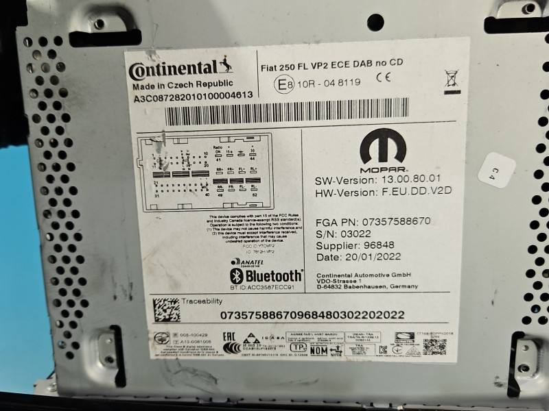 Штатная магнитола радио Opel Movano 07357588670 — фото детали 9