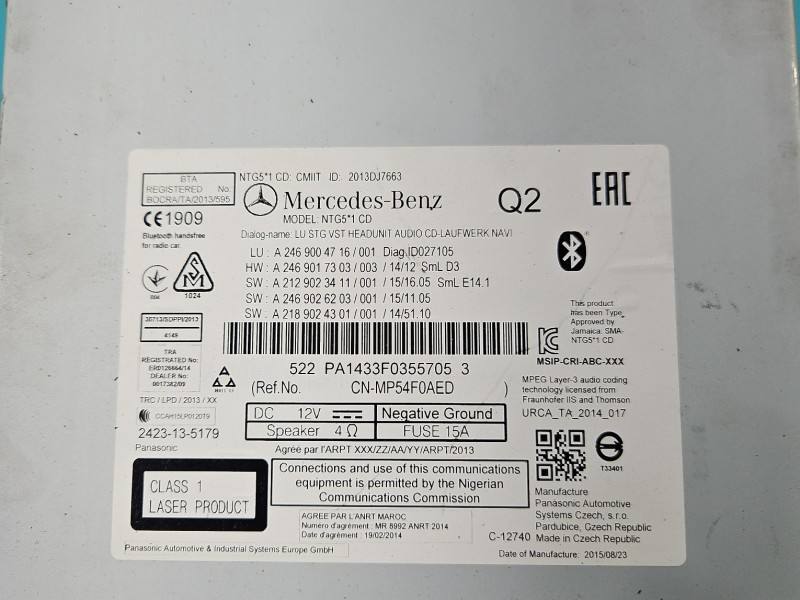 Штатна магнітола радіо Mercedes CLA C118 A2469004716 — фото деталі 6