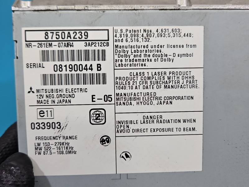 Штатна магнітола радіо Mitsubishi Outlander 8750A239 — фото деталі 5
