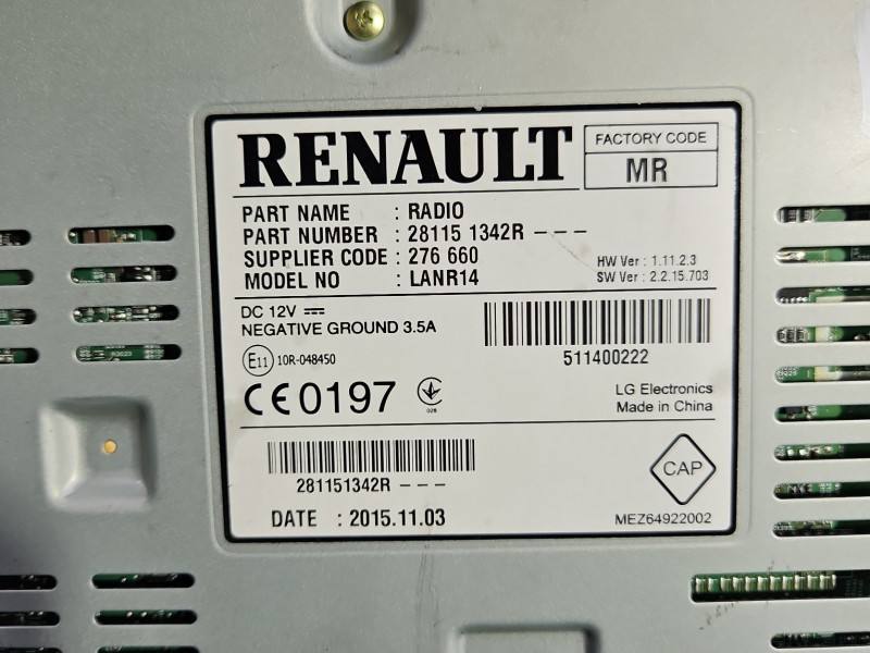 Штатная магнитола радио Renault Talisman 281151342R — фото детали 6