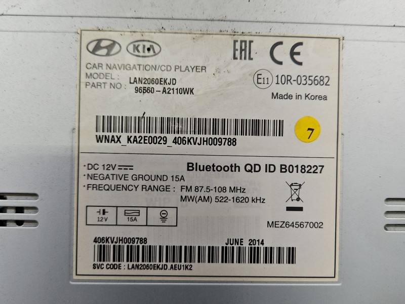 Штатна магнітола радіо Kia Ceed 96560-A2110WK — фото деталі 6