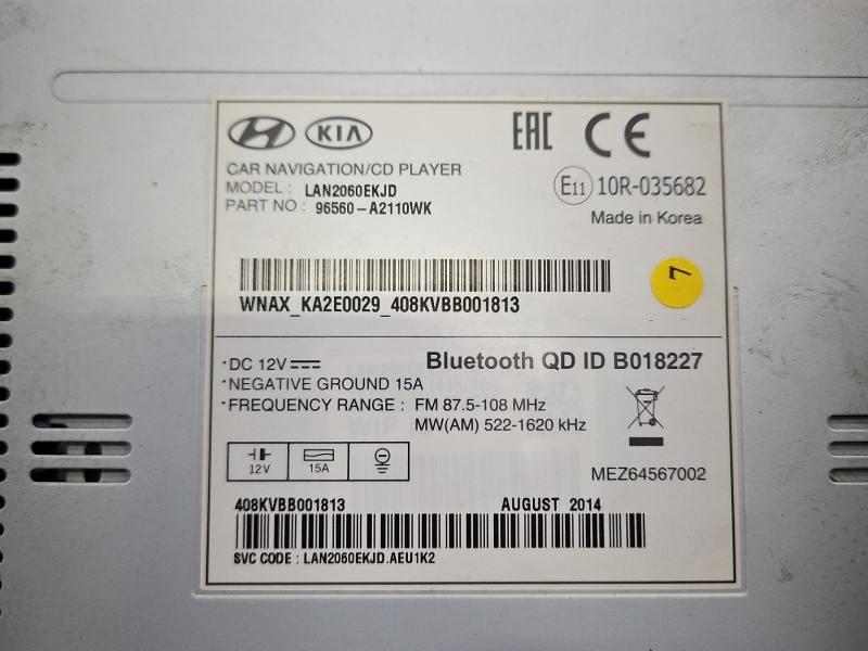 Штатна магнітола радіо Kia Ceed 96560-A2110WK — фото деталі 6