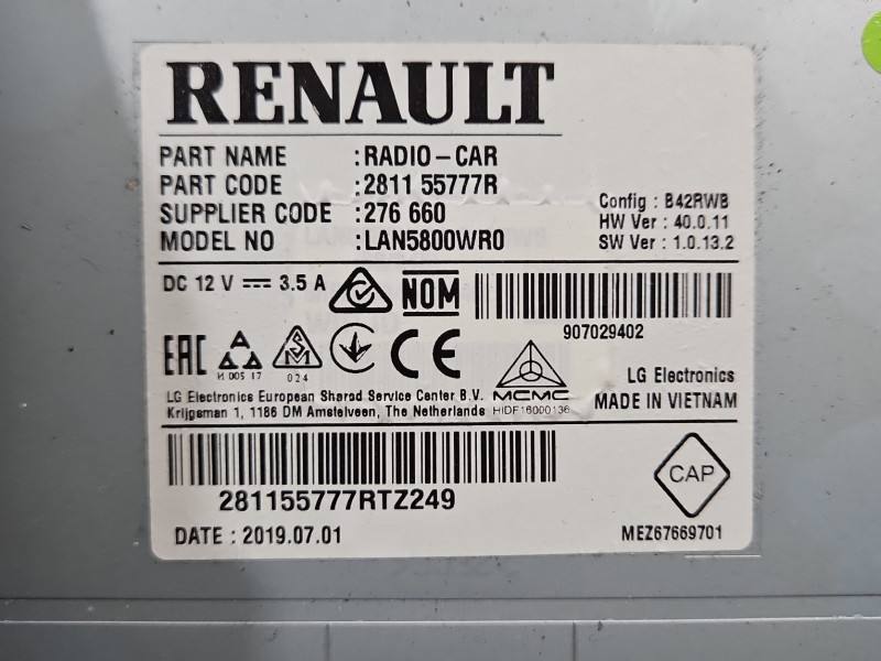 Штатная магнитола радио Renault Trafic 281155777R — фото детали 13