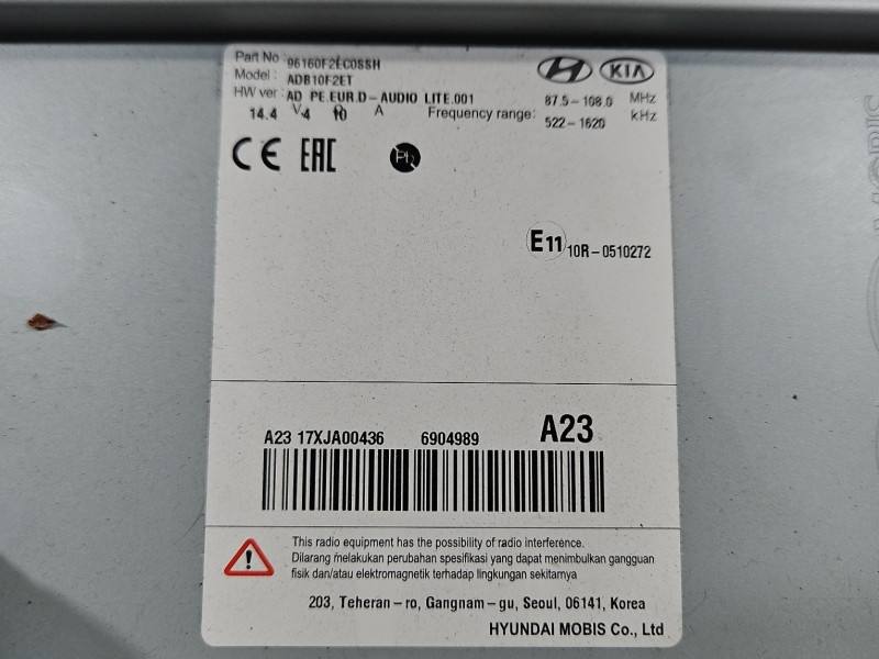 Штатна магнітола радіо Hyundai Elantra 96160F2ECOSSH — фото деталі 5