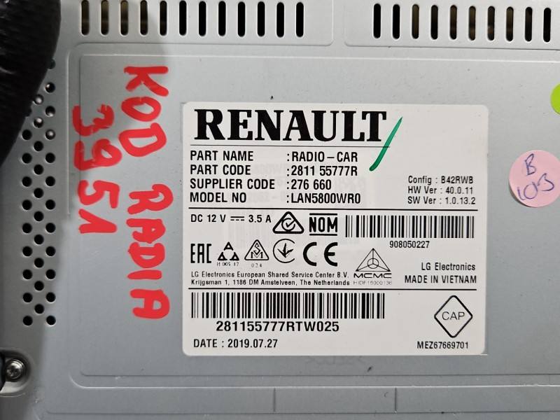 Штатна магнітола радіо Renault Captur 281155777R — фото деталі 9