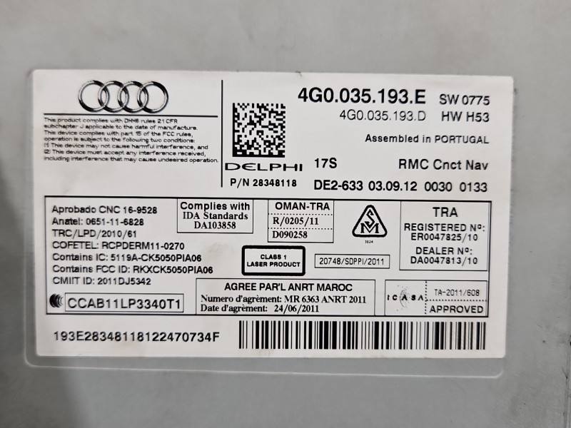 Штатна магнітола радіо Audi A6 C7 4G0035193E — фото деталі 4