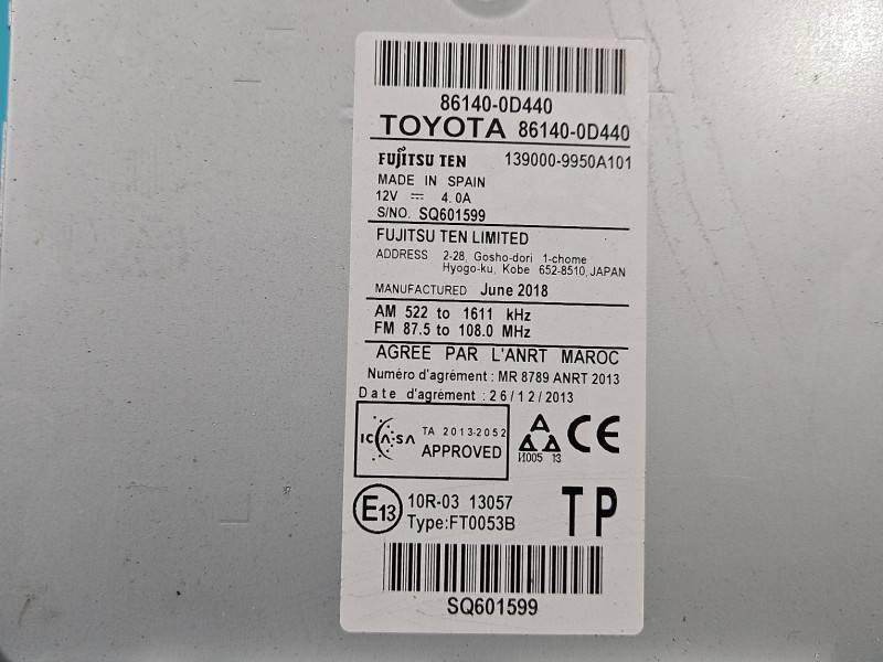 Штатна магнітола радіо Toyota Yaris 3 86140-0D440 — фото деталі 5