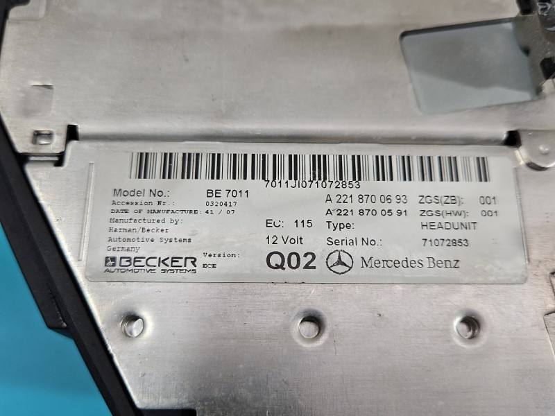 Штатна магнітола радіо Mercedes S W221 A2218700693 — фото деталі 7