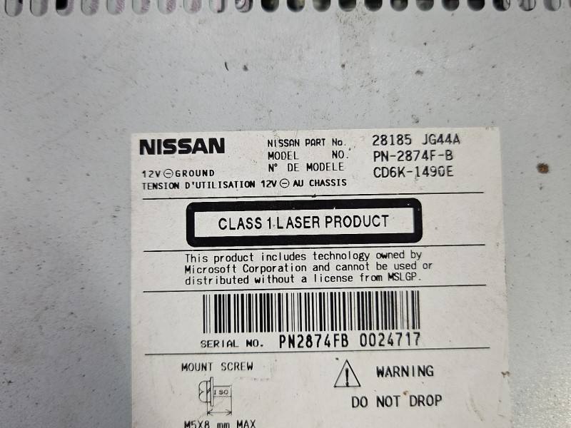Штатная магнитола радио Nissan Qashqai 28185JG44A — фото детали 6
