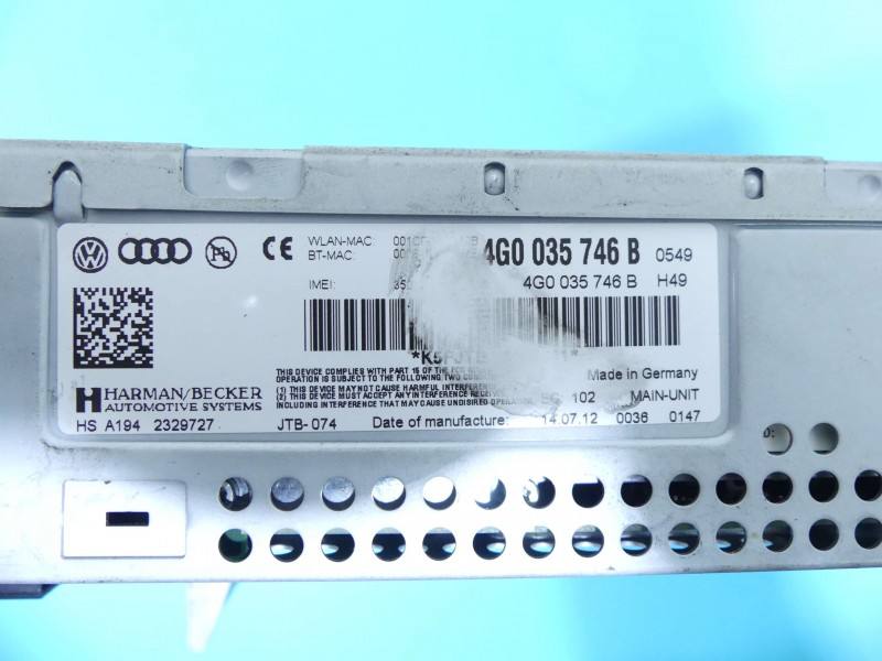 Штатна магнітола радіо Audi A6 C7 4G0035746B — фото деталі 6