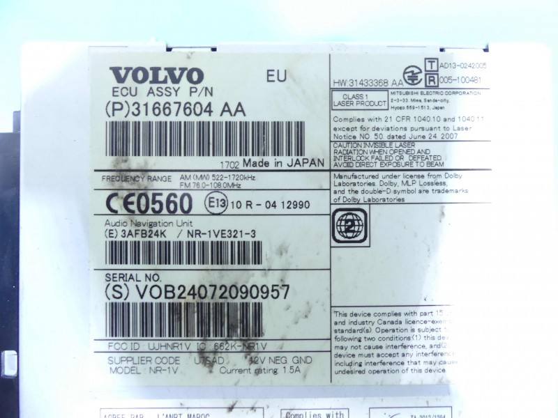 Штатна магнітола радіо Volvo V60 31667604AA — фото деталі 4