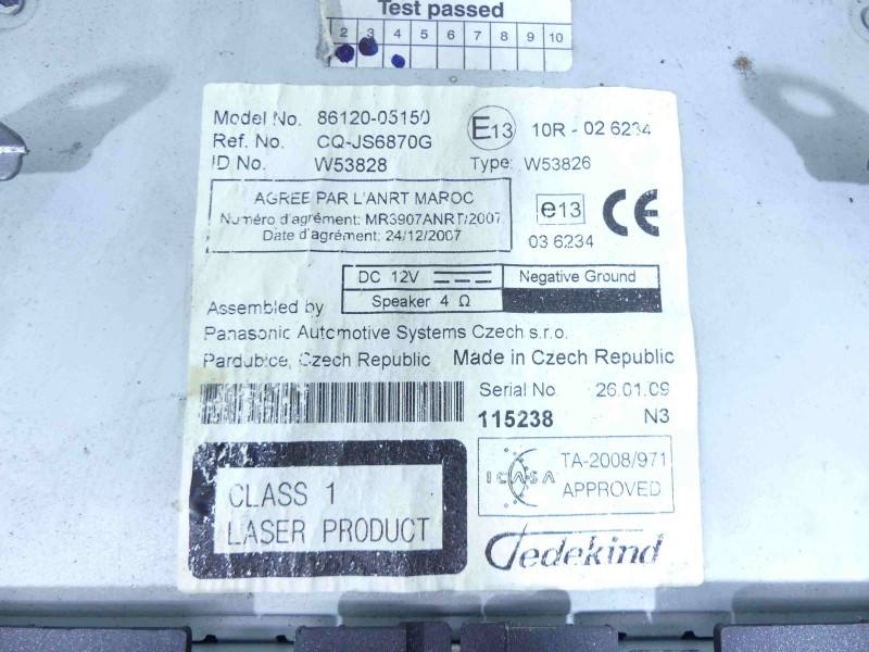 Штатна магнітола радіо Toyota Avensis T27 86120-05150 — фото деталі 5