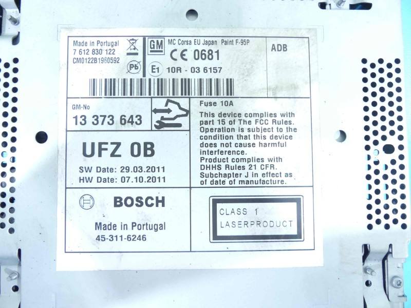 Штатна магнітола радіо Opel Zafira B 13373643 — фото деталі 5