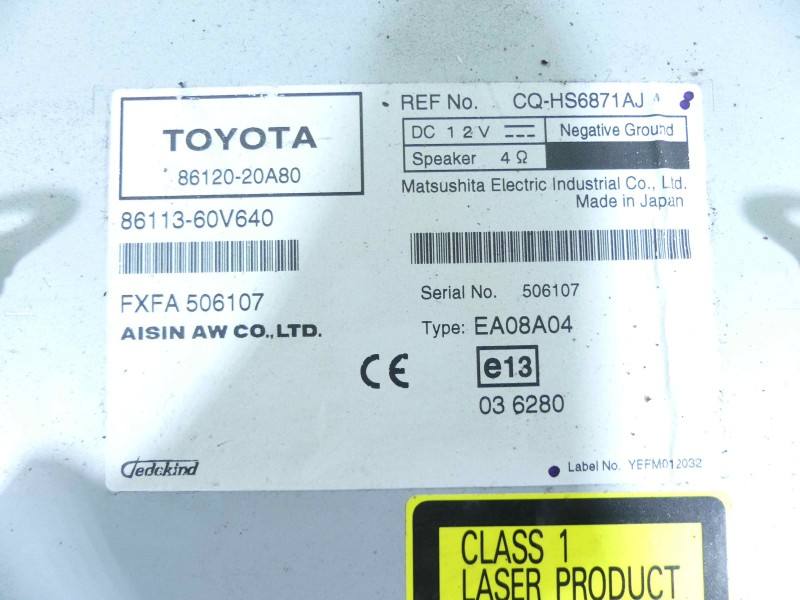 Штатна магнітола радіо Toyota Avensis T27 86120-20A80 — фото деталі 5