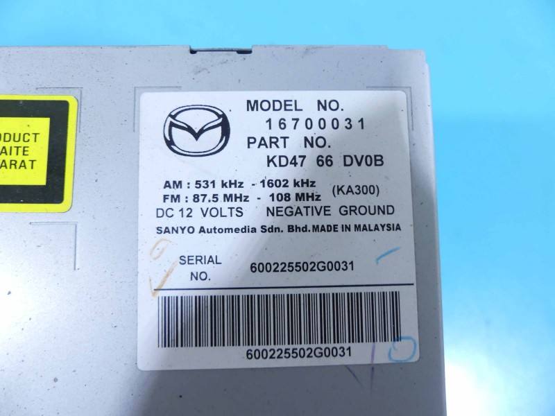 Штатна магнітола радіо Mazda CX-5 KD4766DV0B — фото деталі 5
