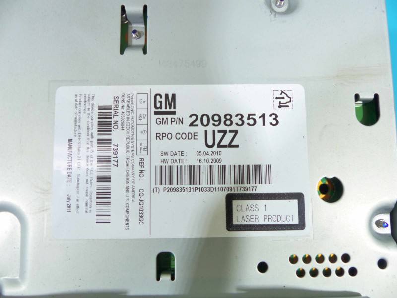 Штатна магнітола радіо Opel Astra J 20983513 — фото деталі 4