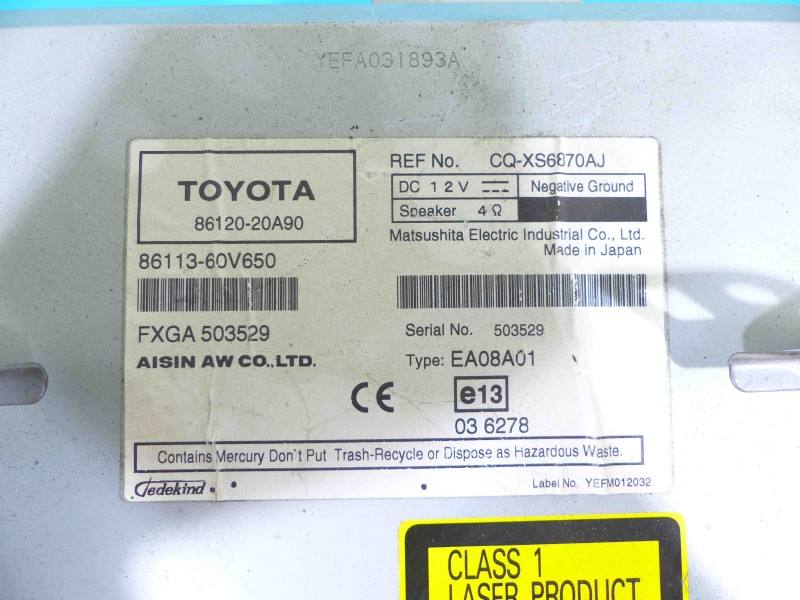 Штатна магнітола радіо Toyota Avensis T27 86120-20A90 — фото деталі 5