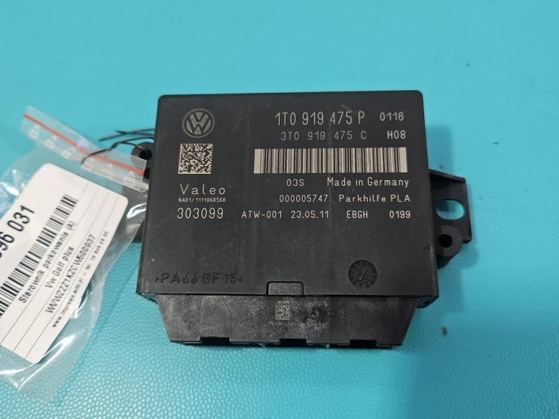 Блок керування парктроніком Volkswagen Golf plus 1T0919475P — фото деталі 2