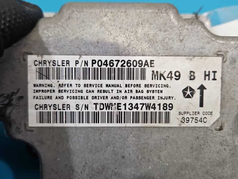 Блок керування Airbag Dodge Caliber P04672609AE — фото деталі 3