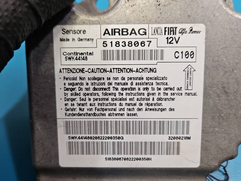 Блок керування Airbag Fiat Punto 51838067 — фото деталі 3