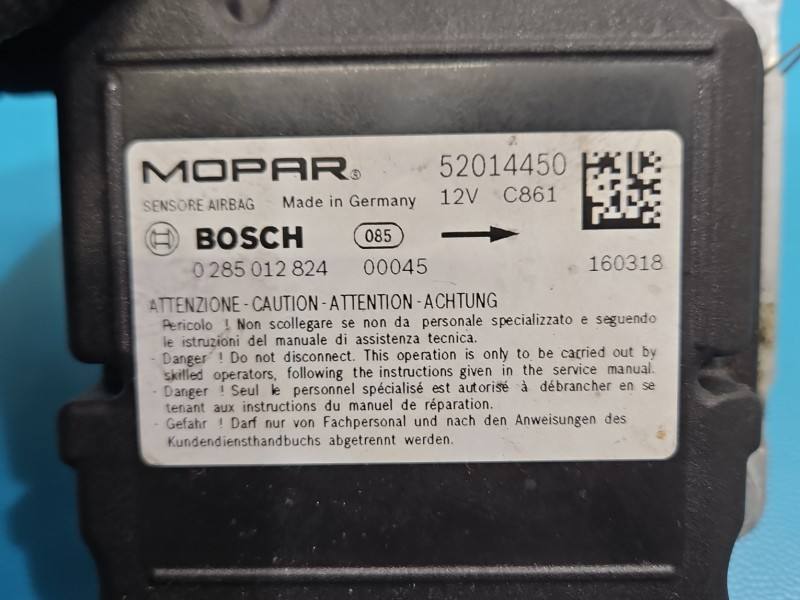 Блок керування Airbag Fiat Doblo 0285012824 — фото деталі 3
