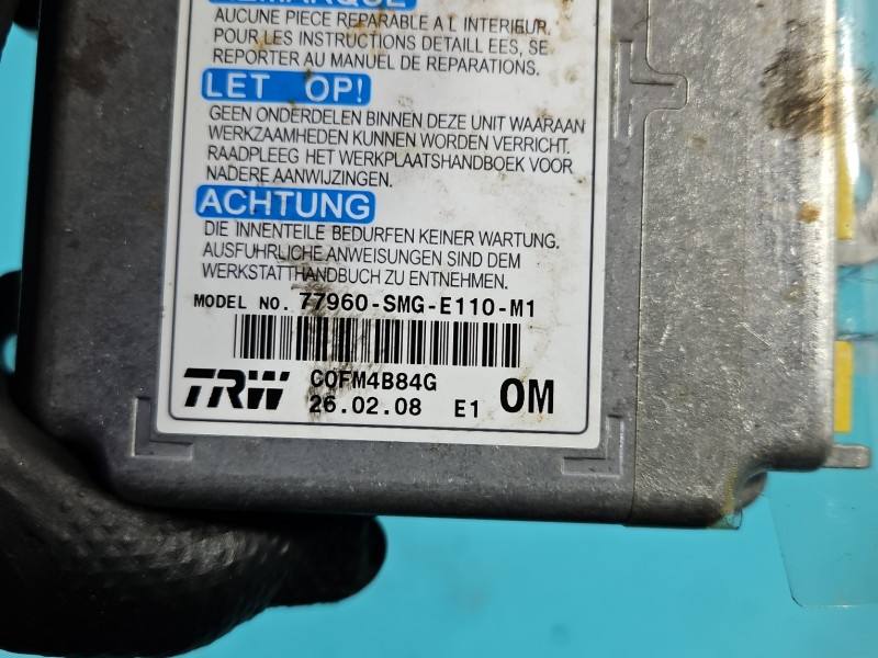Блок керування Airbag Honda Civic 77960-SMG-E110-M1 — фото деталі 3