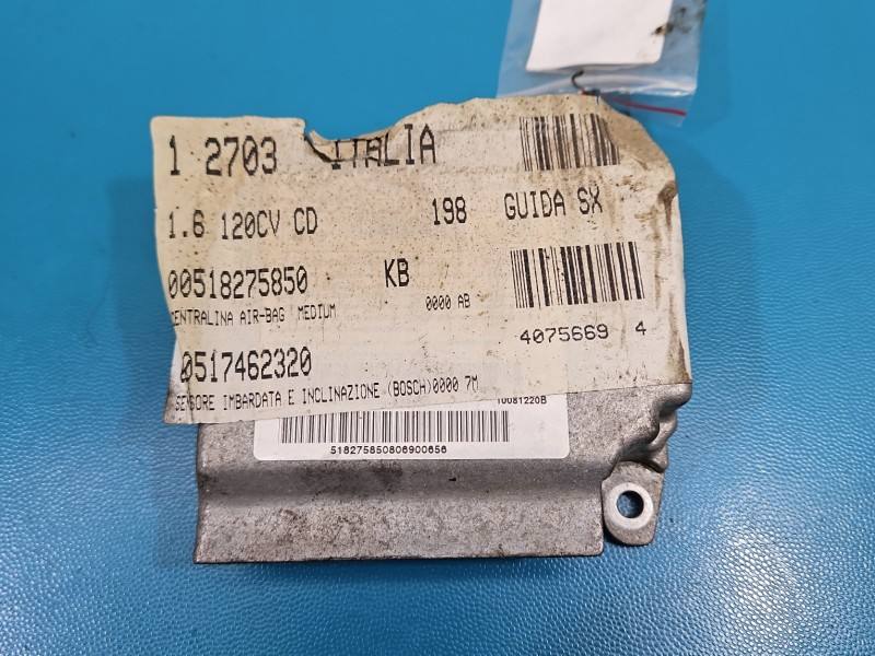 Блок керування Airbag Fiat Bravo 00518275850 — фото деталі 2