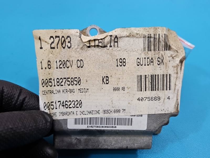 Блок керування Airbag Fiat Bravo 00518275850 — фото деталі 3