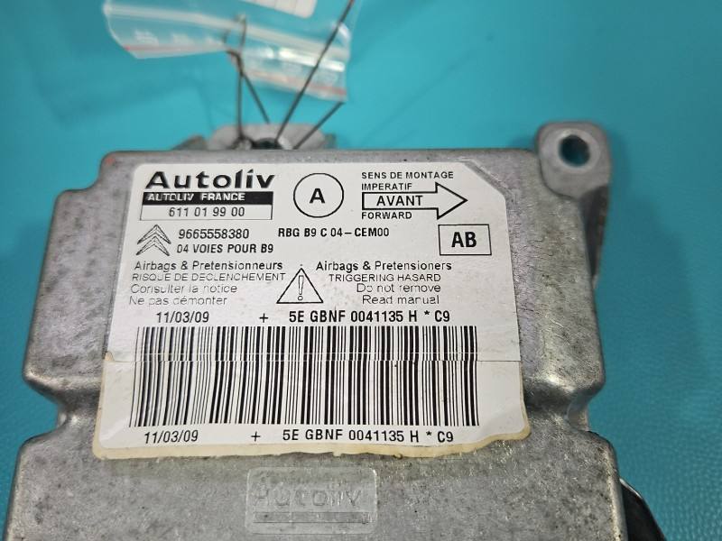 Блок керування Airbag Citroen Berlingo 9665558380 — фото деталі 3