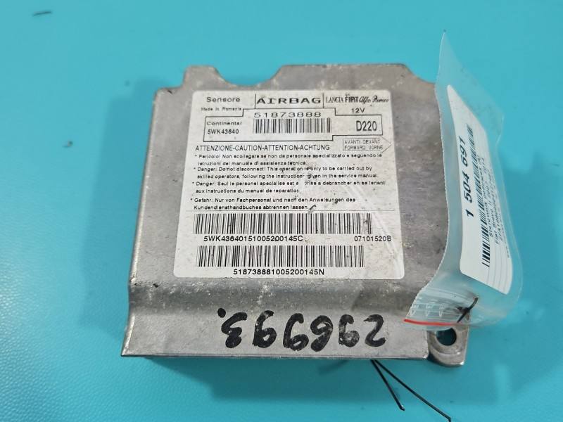 Блок керування Airbag Fiat Bravo 51873888 — фото деталі 2
