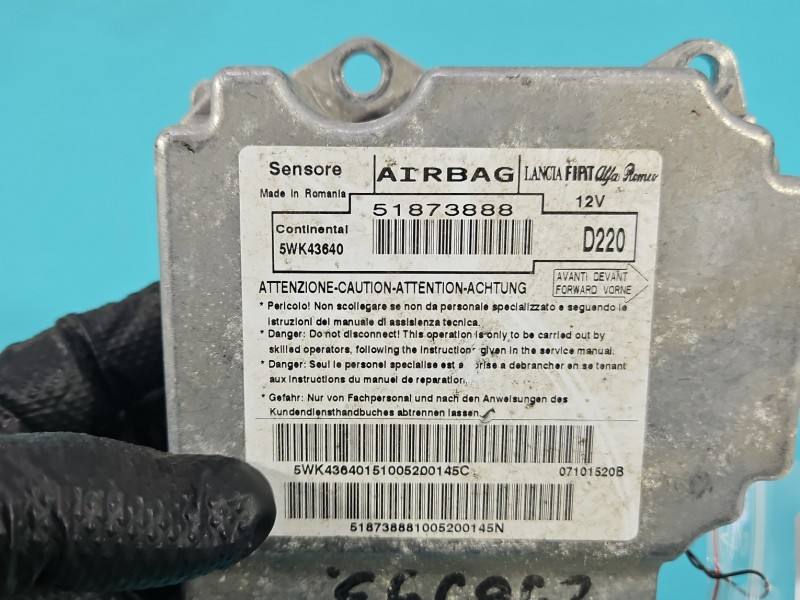 Блок керування Airbag Fiat Bravo 51873888 — фото деталі 5